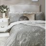 Laura Ashley Pussy Willow Steel Grey Duvet Cover Set lifestyle image of the bed