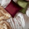 Laura Ashley Winter Pussy Willow Cranberry Red Duvet Cover Set lifestyle image of the bed