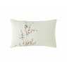Laura Ashley Winter Pussy Willow Cranberry Red Duvet Cover Set image of one side of the pillow on a white background