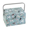 Dogs Large Sewing Box with Handle image of the sewing box on a white background
