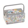 Rectangle Applique Elephants Sewing Box image of the sewing box on a white background