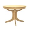 Warwick Oak Round Sunburst Dining Table different angles of the table on a white background