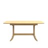 Warwick Oak Small Rectangle Pedestal Dining Table side view of the table on a white background