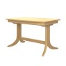 Warwick Oak Large Rectangle Pedestal Dining Table side angle of the table on a white background