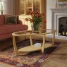 Warwick Oak Glass Oval Coffee Table lifestyle image of the coffee table