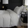 The Lyndon Company Silver Morocco Duvet Cover Set side on  lifestyle image of the bedding
