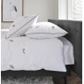 The Lyndon Company Feathers Duvet Cover Set side on lifestyle image of the bedding and pillows