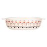 Cath Kidston Painted Table Ceramic 28cm Oval Roasting Dish side view of the dish on a white backgorund