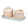 Cath Kidston Painted Table Ceramic Sugar & Milk Jug Set angled image of the set on a white background