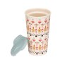 Cath Kidston Painted Table 300ml Ceramic Travel Mug image of the mug with the lid on a white background
