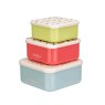 Cath Kidston Painted Table Set of 3 Squared Snack Boxes angled image of the boxes stacked on a white background