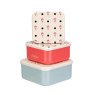 Cath Kidston Painted Table Set of 3 Squared Snack Boxes angled image of the boxes stacked on a white background