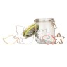 Cath Kidston Painted Table Glass Jar with 6 Piece Cookie Cutters image of the jar open on a white background