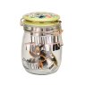 Cath Kidston Painted Table Glass Jar with 6 Piece Cookie Cutters image of the jar with cutters in on a white background