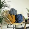 Furn Boucle Knot Fleece Cushion Charcoal lifestyle
