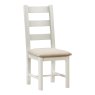 Silverdale Painted Ladder Back Fabric Set Chair angled on a white background