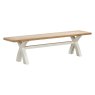Silverdale Painted Cross Leg Bench angled on a white background