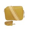 Alice Wheeler Ochre Soho Double Zipped Cross Body Bag with alt strap