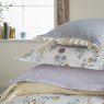 Helena Springfield Clairemont Yellow and Lilac Duvet Cover Set close up lifestyle image of the pillows