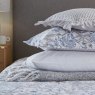 Helena Springfield Kemble Blue and Neutral Duvet Cover Set close up lifestyle image of the pillows