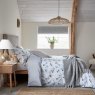 Helena Springfield Minnowburn Blue and Neutral Duvet Cover Set side on lifestyle image of the bedding