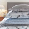 Helena Springfield Minnowburn Blue and Neutral Duvet Cover Set lifestyle close up image of the pillows