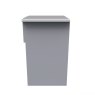Evelyn 1 Drawer Open Bedside Locker Grey Matt side on image of the table on a white background