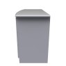 Evelyn 6 Drawer Dresser Unit Grey Matt side on image of the drawers on a white background