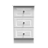 Edinbrugh 3 Drawer Locker White Gloss front on image of the drawers on a white background