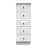 Edinbrugh 5 Drawer Locker White Gloss front on image of the drawers on a white background