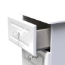 Edinbrugh 5 Drawer Locker White Gloss close up of open drawer on a white background