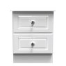 Edinbrugh 2 Drawer Locker White Gloss front on image of the drawers on a white background