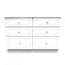 Edinbrugh 6 Drawer Midi Chest White Gloss front on image of the chest on a white background