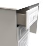 Edinbrugh Vanity Desk White Gloss close up of open drawer on a white background