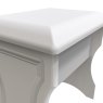 Edinbrugh Stool White Gloss angled close up of the stool on a white background