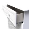 Edinbrugh 3 Drawer Deep Chest White Gloss close up image of open drawer on a white background