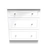 Edinbrugh 3 Drawer Deep Chest White Gloss front on image of the chest on a white background