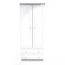 Edinbrugh 2ft 6in Drawer Wardrobe White Gloss front on image of the wardrobe on a white background