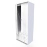 Edinbrugh 2ft 6in Drawer Wardrobe White Gloss angled image of the wardrobe with open door on a white background
