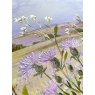 Lilac Thistle Field Framed Canvas different angle close up image of the canvas