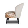 Evie Ochre Botanical Fabric Accent Chair side on image of the chair on a white background