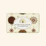 The English Soap Company Frankincense and Myrrh Soap image of the soap in wrapping on an off white background