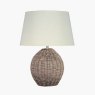 Raffle Small Rattan Cream Wash Table Lamp image of the lamp on a white background