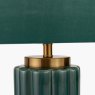 Lushan Green Scalloped Ceramic Table Lamp close up of gold accents on the lamp on a white background