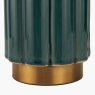 Lushan Green Scalloped Ceramic Table Lamp close up of the bottom on the lamp on a white background