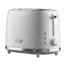 Daewoo Honeycomb 2 Slice White Toaster image of the toaster on a white background