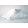 Softened Duck Feather Down Bagged Pillow lifestyle image of the pillows on a white background