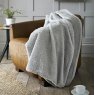 Deyongs Sandringham Knit Style Fur Platinum Throw