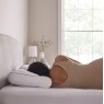 The Fine Bedding Company Cooling Head & Neck Pillow lifestyle image of the pillow in use