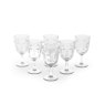 Set Of 6 Clear Deco Face Wine Glasses image of the set on a white background